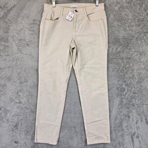J Jill Corduroy Pants Womens Size 6P Petite Beige Stretch Straight Leg Soft New